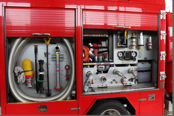 Equipments Tools Japanese Firefighter Firetruck Taken September 2019 — Stock Photo, Image