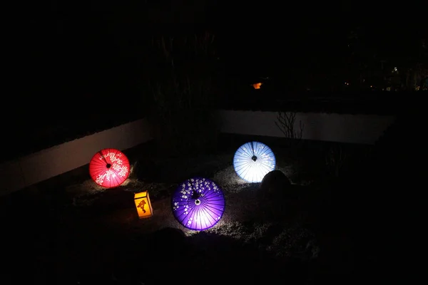 Candles Umbrellas Lantern Festival Okadera Temple Complex Taken September 2019 — Stock Photo, Image