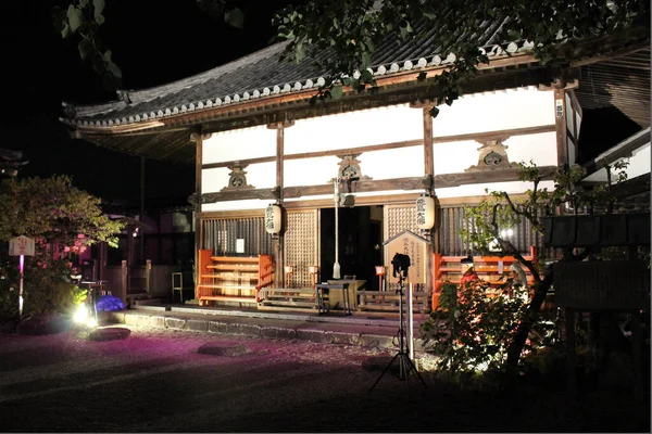 Templo Principal Asukadera Asuka Noite Tomado Setembro 2019 — Fotografia de Stock
