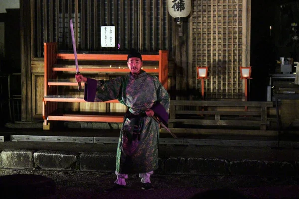 Miejscowi Wykonujący Tradycyjne Show Asukadera Temple Nocy Zrobione Wrześniu 2019 — Zdjęcie stockowe
