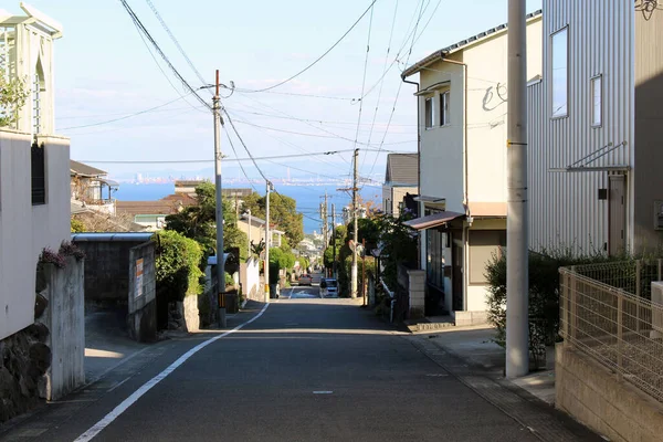 Huisvesting Woonwijk Met Uitzicht Zee Rond Beppu Oita Japan Genomen — Stockfoto