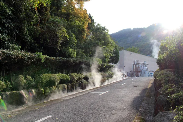 Vapor Aguas Termales Que Sale Las Alcantarillas Beppu Oita Japón —  Fotos de Stock