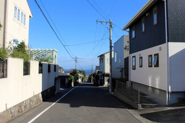 俯瞰日本大田别府周围海域的住房或住宅区 2019年11月拍摄 — 图库照片