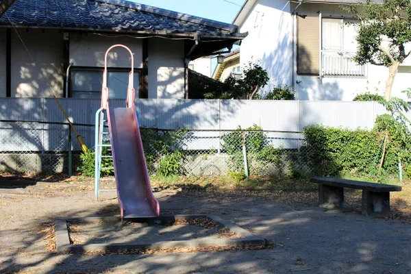 Empty playground and slide in Beppu, Oita, Japan. Taken in November 2019.