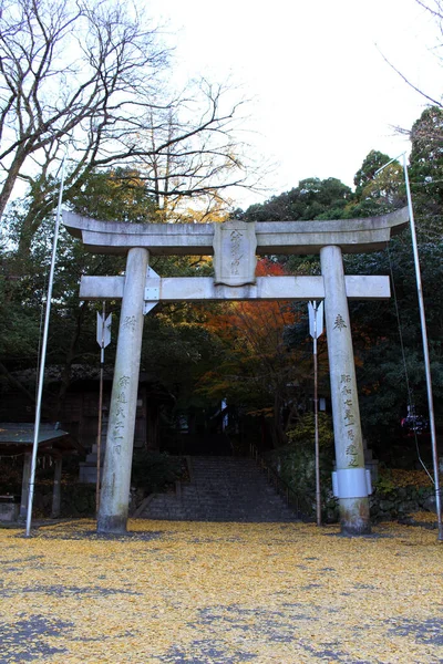 Puerta Entrada Del Santuario Hachimanasami Jinja Durante Primavera Beppu Tomado — Foto de Stock