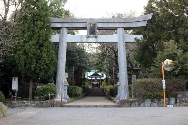 Entrada Torii Puerta Honoohonome Jinja Shrine Beppu Tomado Marzo 2020 — Foto de Stock