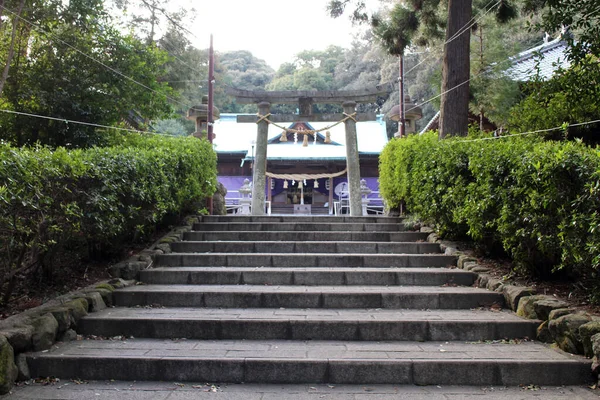 Scale Torii Cancello Del Santuario Honoohonome Jinja Beppu Preso Nel — Foto Stock