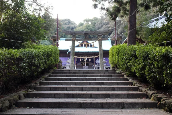 Scale Torii Cancello Del Santuario Honoohonome Jinja Beppu Preso Nel — Foto Stock