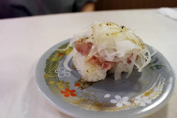 Vista Perto Casal Sushi Nigiri Nobeoka Miyazaki Japão — Fotografia de Stock