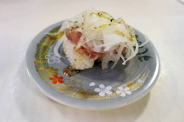 Vista Perto Casal Sushi Nigiri Nobeoka Miyazaki Japão — Fotografia de Stock