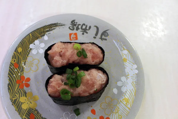 Placă Câteva Role Sushi Nobeoka Miyazaki Japonia — Fotografie, imagine de stoc