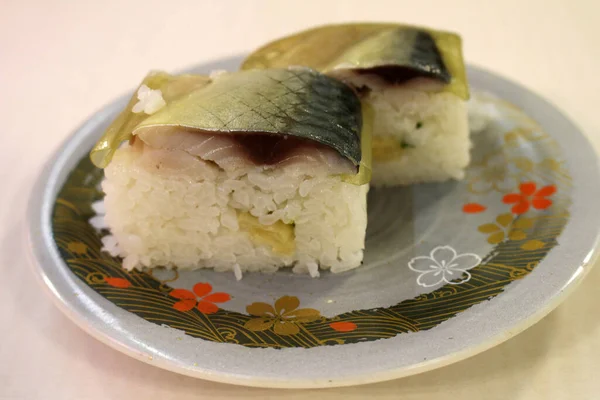 Plat Pasangan Oshizushi Sushi Nobeoka Miyazaki Jepang — Stok Foto