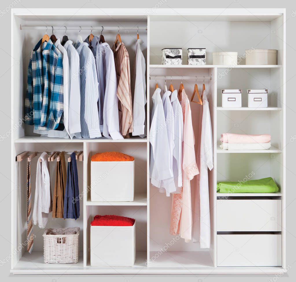 Wardrobe for home on a white background