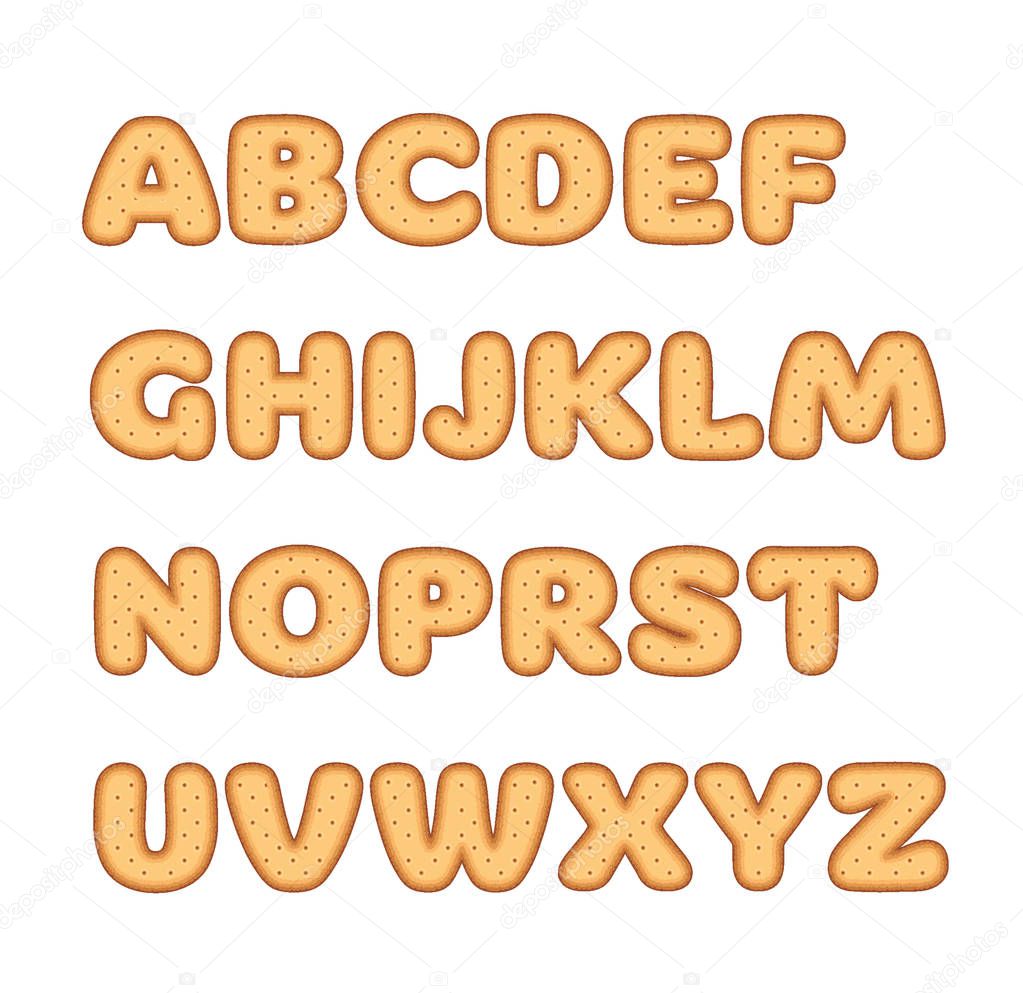 the letters of the alphabet in the form of cookies