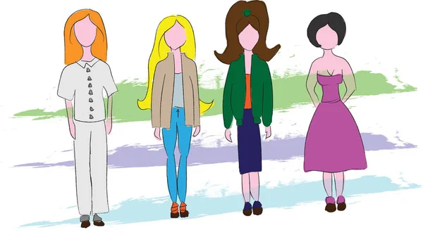 Hızlı moda kroki. Kağıt bebek vektör Eps10