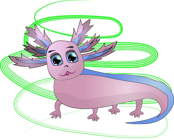 Mutlu pembe Axolotl illüstrasyon vektör Eps10