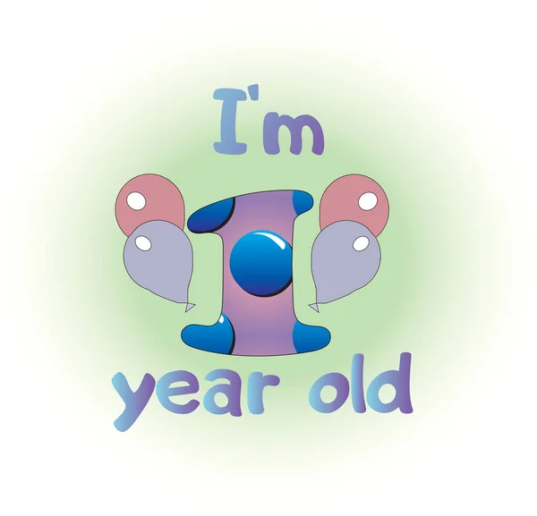 Bebek bir yıl Doğum günü vektör logo