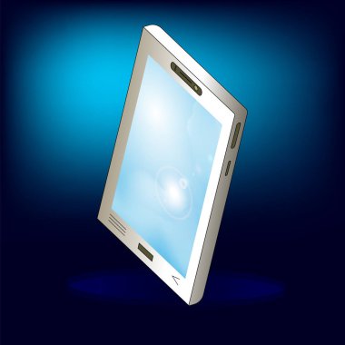 Parlak arka plan vektör izometrik soyut smartphone