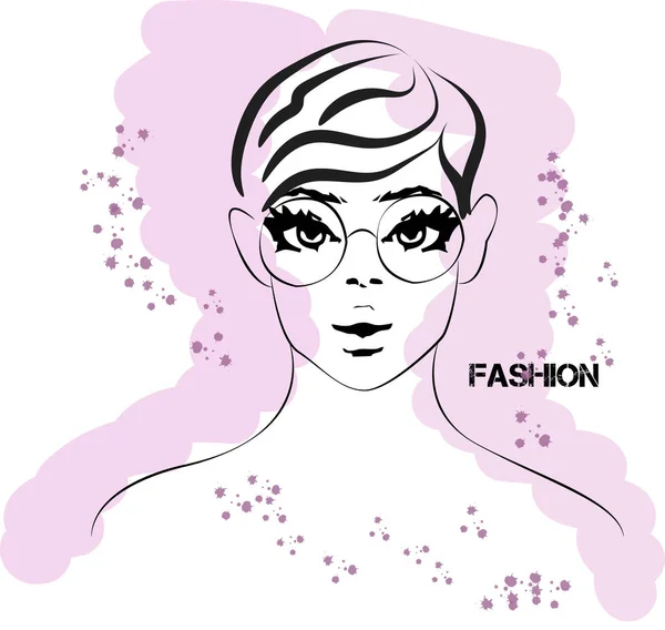 Pembe renkli güzel genç kadın moda kroki