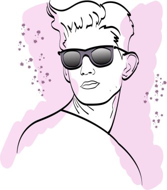 Adam gözlük vektör ile hızlı moda kroki