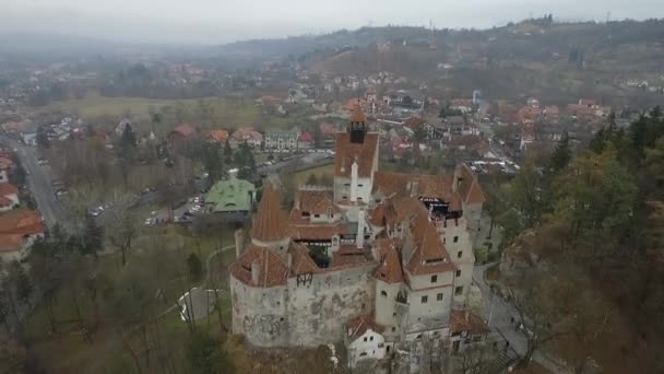 Película Filmada Sobre Castillo Bran Transilvania Rumania Castillo Drácula — Vídeos de Stock