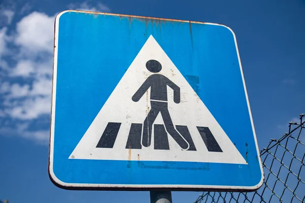 Een Verkeersbord Zebrapad — Stockfoto