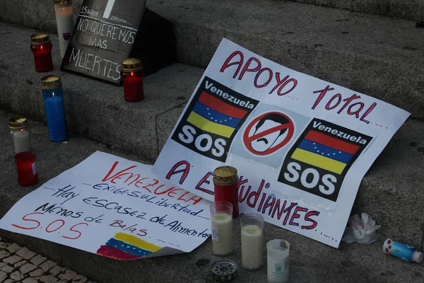 Venezuelans Portugal Protest Venezuelan President Nicols Maduro Porto Portugal 2014 — Stock Photo, Image