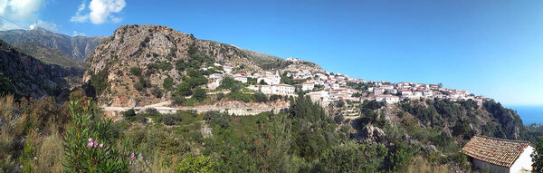 View on Dhermi village in Albania