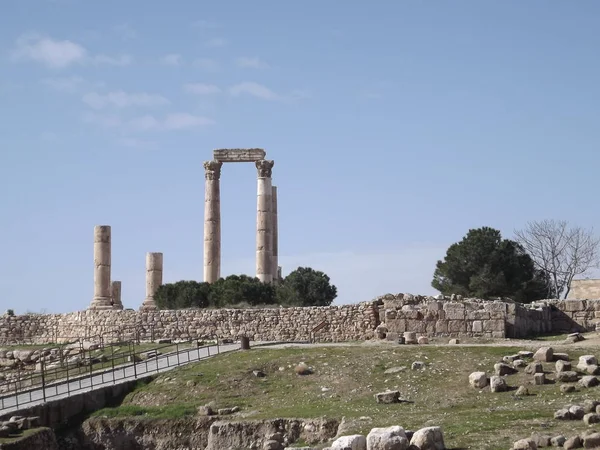 Bramy Hercul Cytadelę Ammanie Jordania — Zdjęcie stockowe