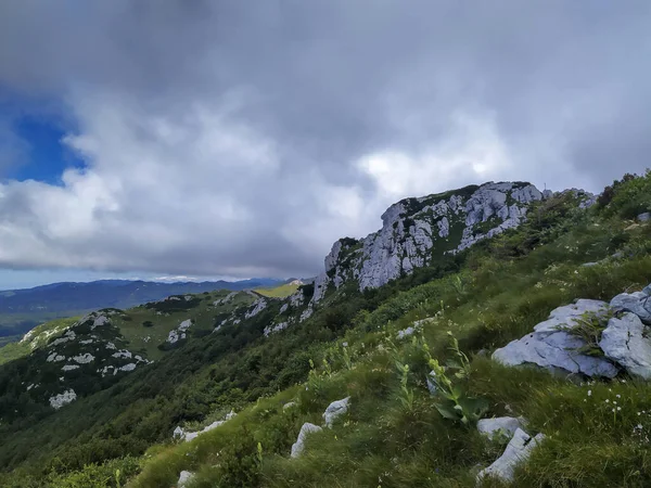 Ορεινό Πανόραμα Στο Εθνικό Πάρκο Risnjak Κοντά Στην Κορυφή Snjeznik — Φωτογραφία Αρχείου