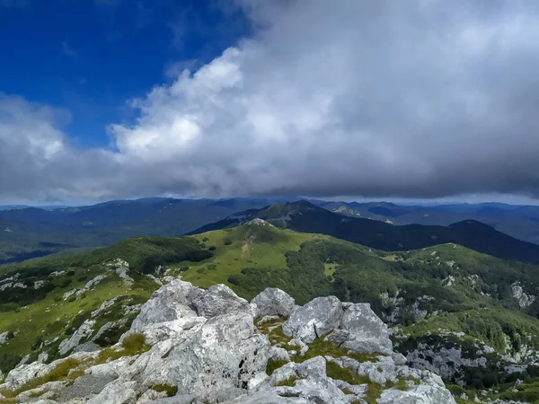 Panorama Montanha Parque Nacional Risnjak Perto Pico Snjeznik — Fotografia de Stock