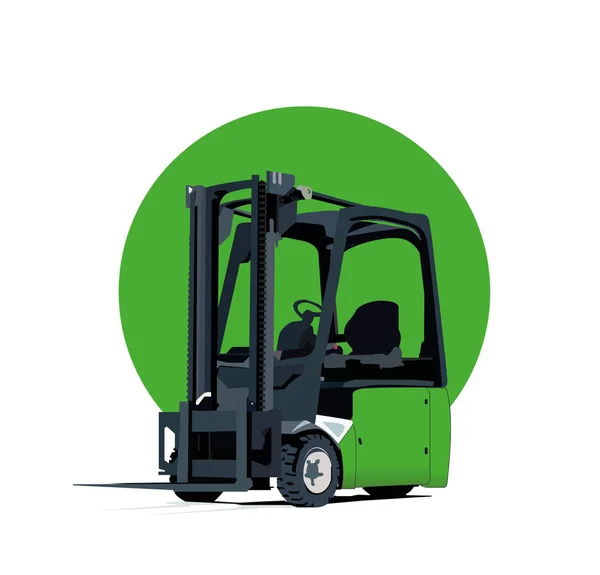 Yeşil elektrikli Forklift kamyon üç tekerlekli