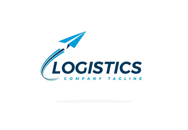 Blue Logistics Логотип Авіаційної Компанії Літаком Векторний — стоковий вектор