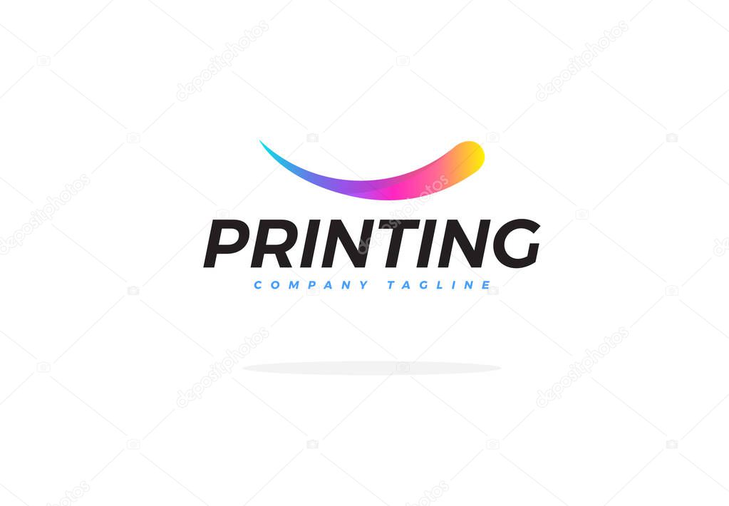 Abstract Colorful Logo For Printing Company Vector