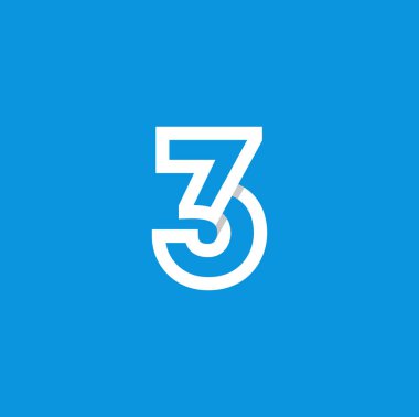 Modern vektör Logo sayısı 3. 3 numara tasarlamak vektör
