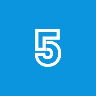 Modern vektör Logo sayı 5. 5 numara tasarlamak vektör