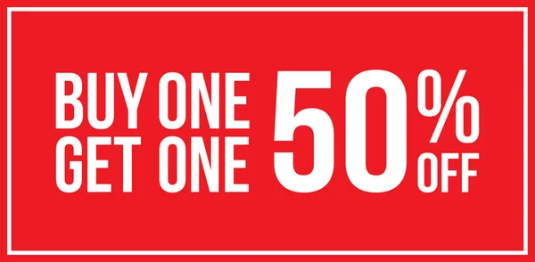 Kırmızı Shop vektör kayıt için bir Al izni yatay manzara kapalı bir %50 al