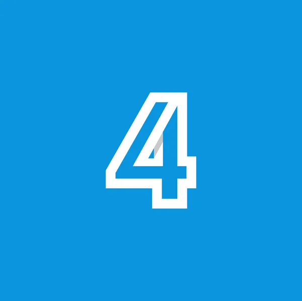 Modern vektör Logo numarası 4. 4 numara tasarlamak vektör