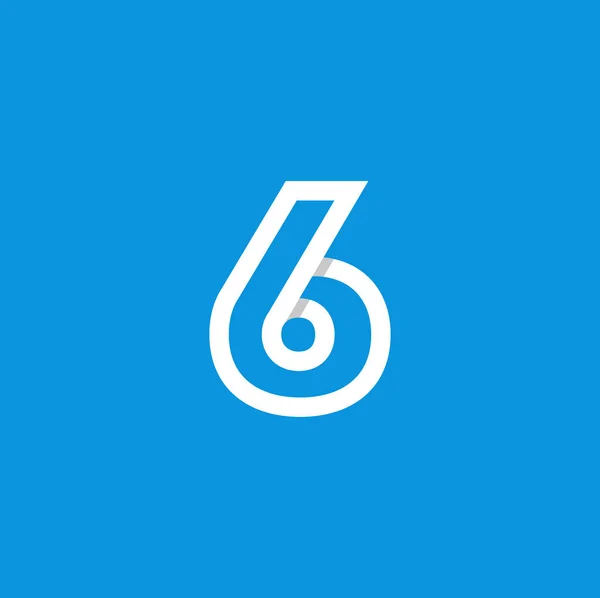 Modern vektör Logo numarası 6. 6 numara tasarlamak vektör