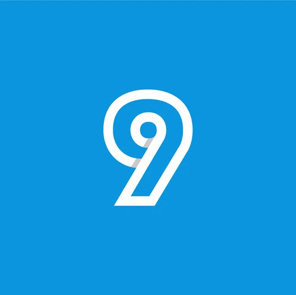 Modern vektör Logo 9 numara. 9 numara tasarlamak vektör