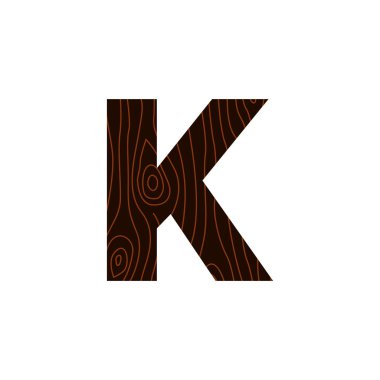 Ahşap vektör Logo mektup K. K harfi tasarlamak vektör