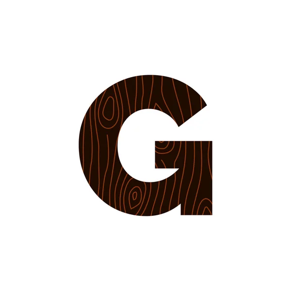 Ahşap Vektör Logo Mektup Harfi Tasarlamak Vektör — Stok Vektör
