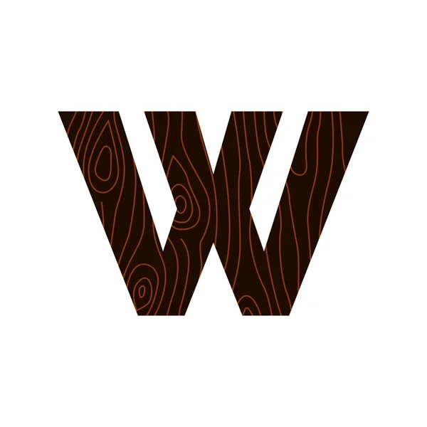 Holzvektor Logo Buchstabe Buchstabe Design Vektor — Stockvektor