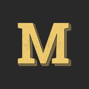 Vintage vektör Logo mektup M. M harfi tasarlamak vektör