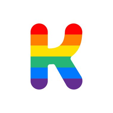 Gökkuşağı vektör Logo mektup K. K harfi tasarlamak vektör