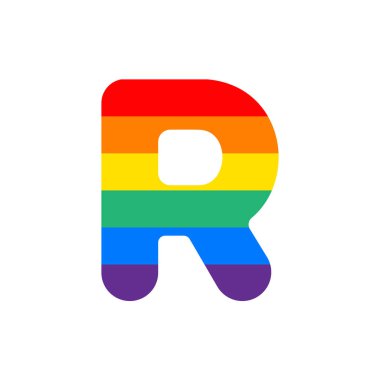 Gökkuşağı vektör Logo mektup R. R harfi tasarlamak vektör