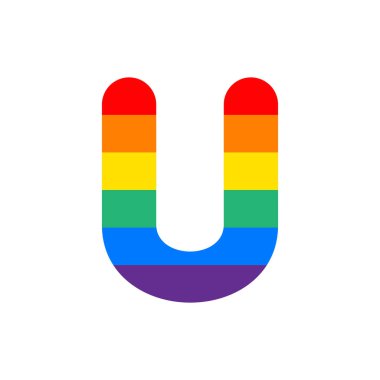 Gökkuşağı vektör Logo harf U. U harfi tasarlamak vektör