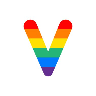 Gökkuşağı vektör Logo mektup V. V harfi tasarlamak vektör