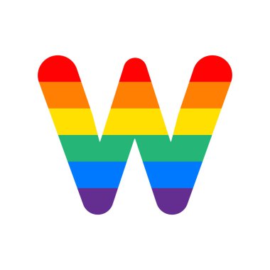 Gökkuşağı vektör Logo mektup W. W harfi tasarlamak vektör