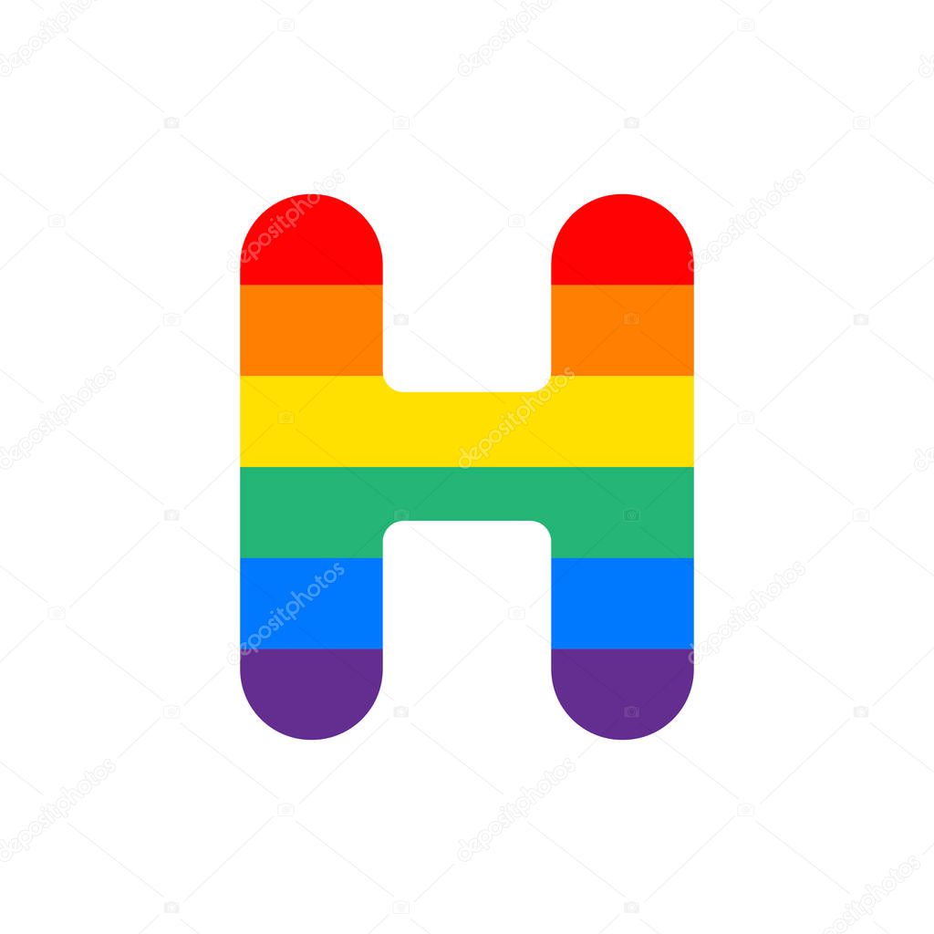 Rainbow Vector Logo Letter H. H Letter Design Vector